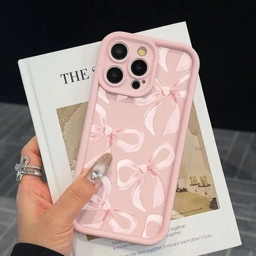Brand New Pink Bow Silicone iPhone 15+ Cover